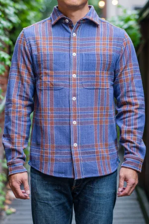 Indi   Ash LS Ames Workshirt - Indigo Big Plaid