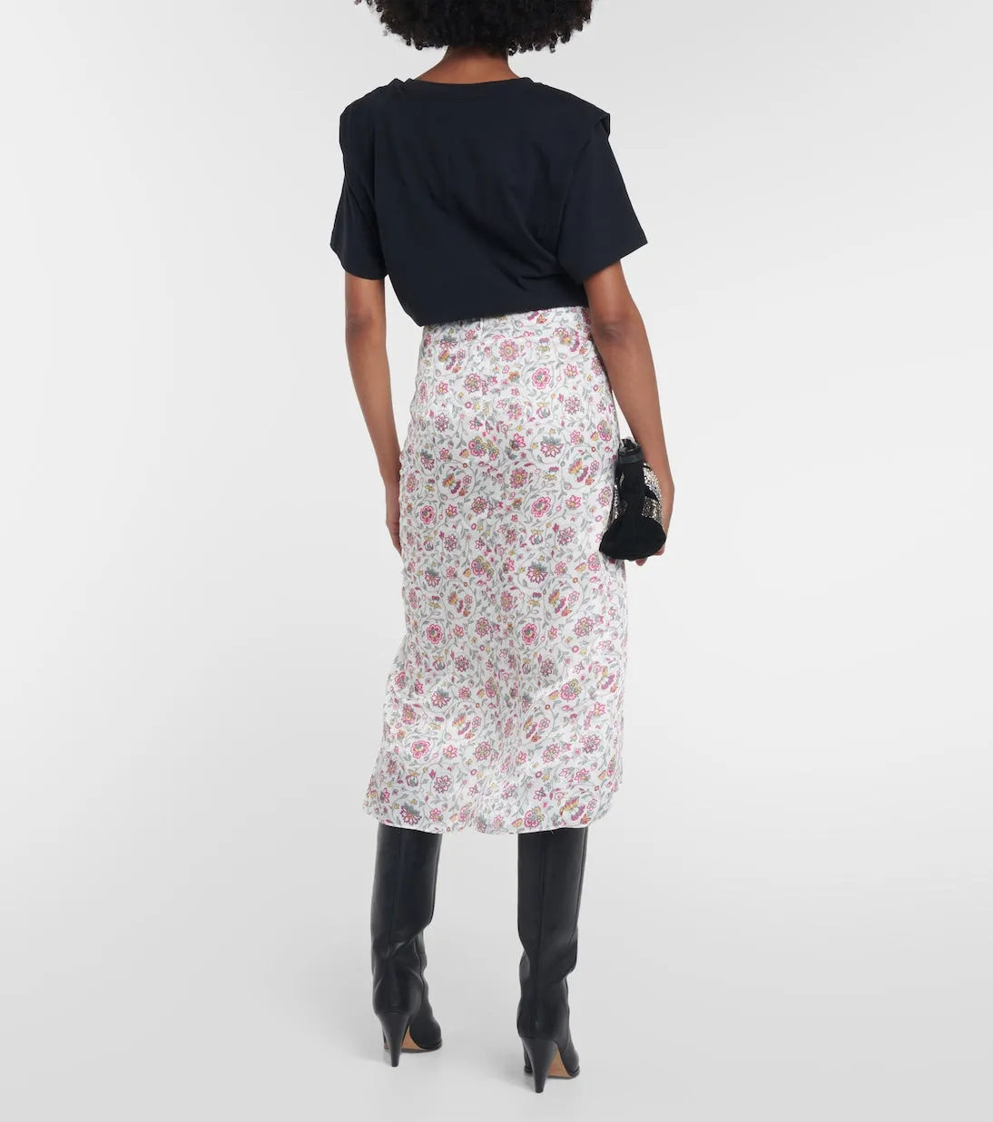 Isabel Marant floral lisanne midi skirt, multicolor