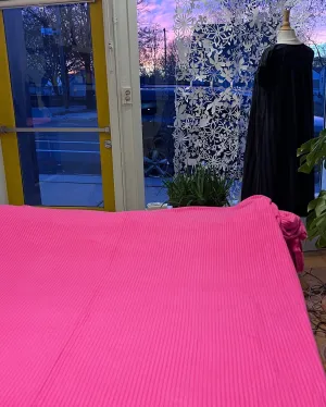 Viscose/Spandex, rib knit (designer deadstock), hot pink, 1/4 yard